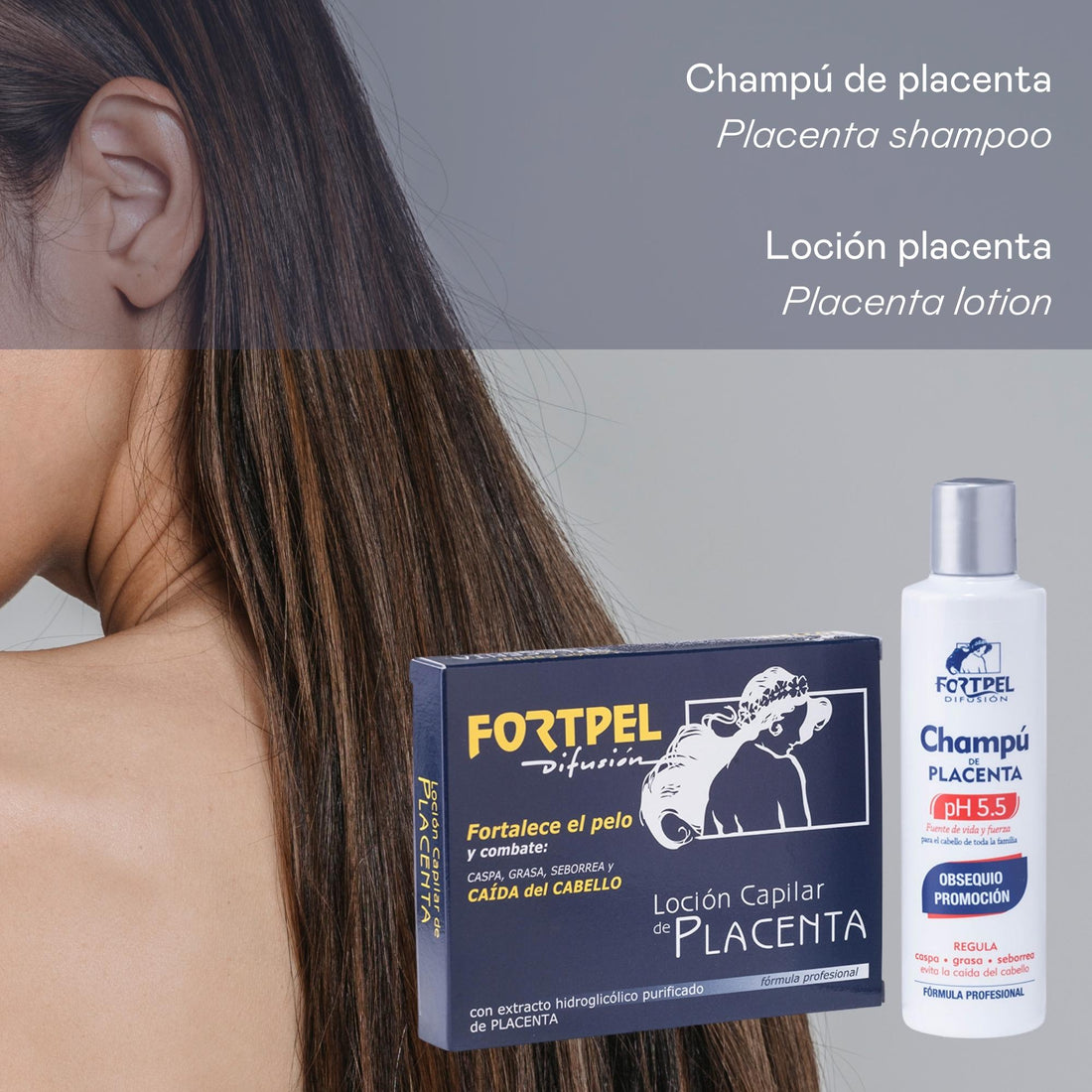 Pack 6 viales placenta 6x15 ml + Champú placenta 200 ml