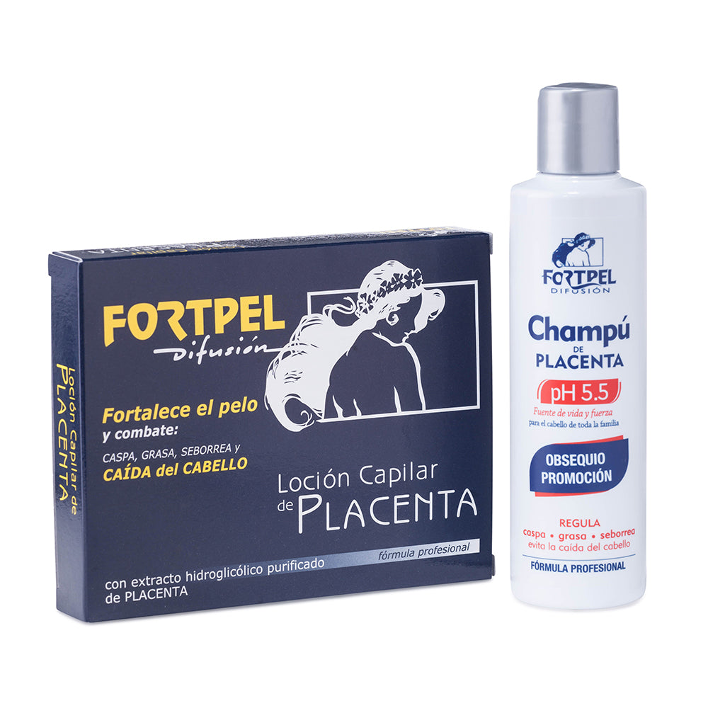 Pack 6 viales placenta 6x15 ml + Champú placenta 200 ml