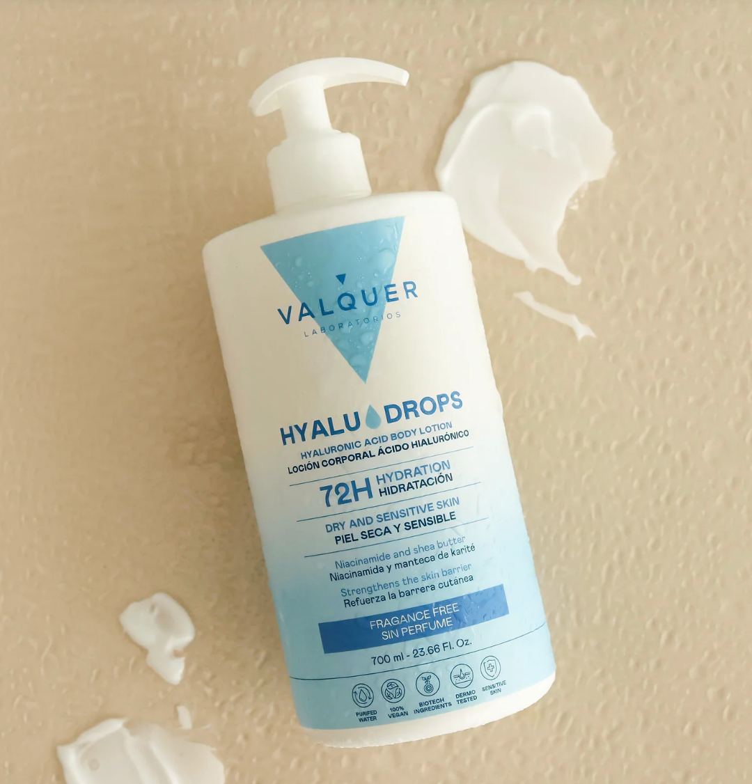 Hyaludrops Loción Corporal Sin Perfume – Hidratación 72H - 700 ml